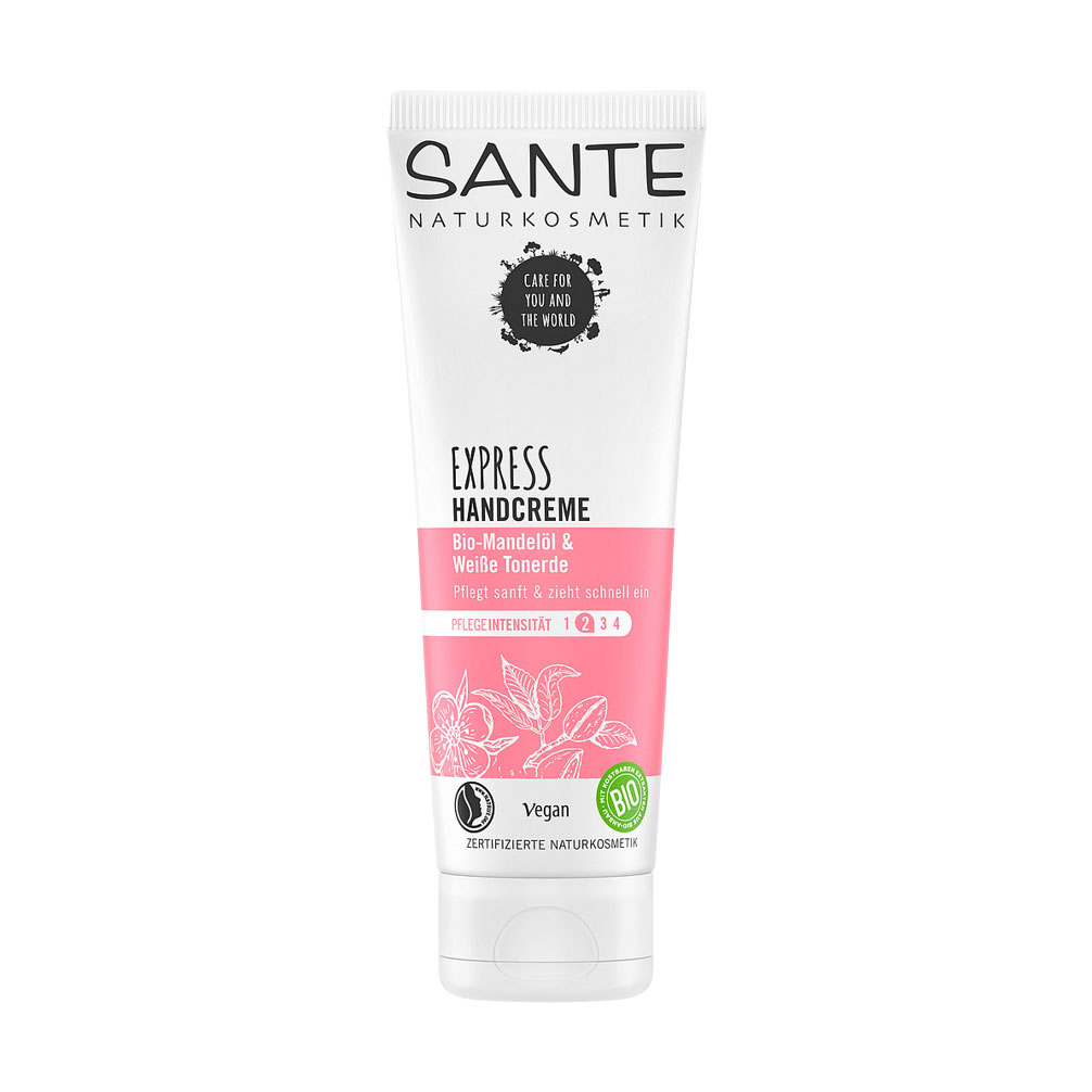 Зволожувальний крем для рук Sante Express Handcreme з мигдальною олією та каоліновою глиною, 75 мл